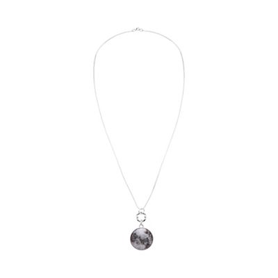 Silver rosie marble pendant necklace